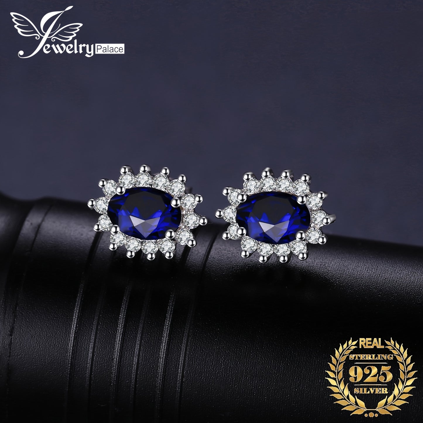 1pair 925 Sterling Silver Glamorous And Elegant Classic Diana Design Exquisite Oval Cut Created Gemstone Birthstone Silvery Stud Earrings For Women For Prom Party Banquet For Dating Gift Fine Jewelry