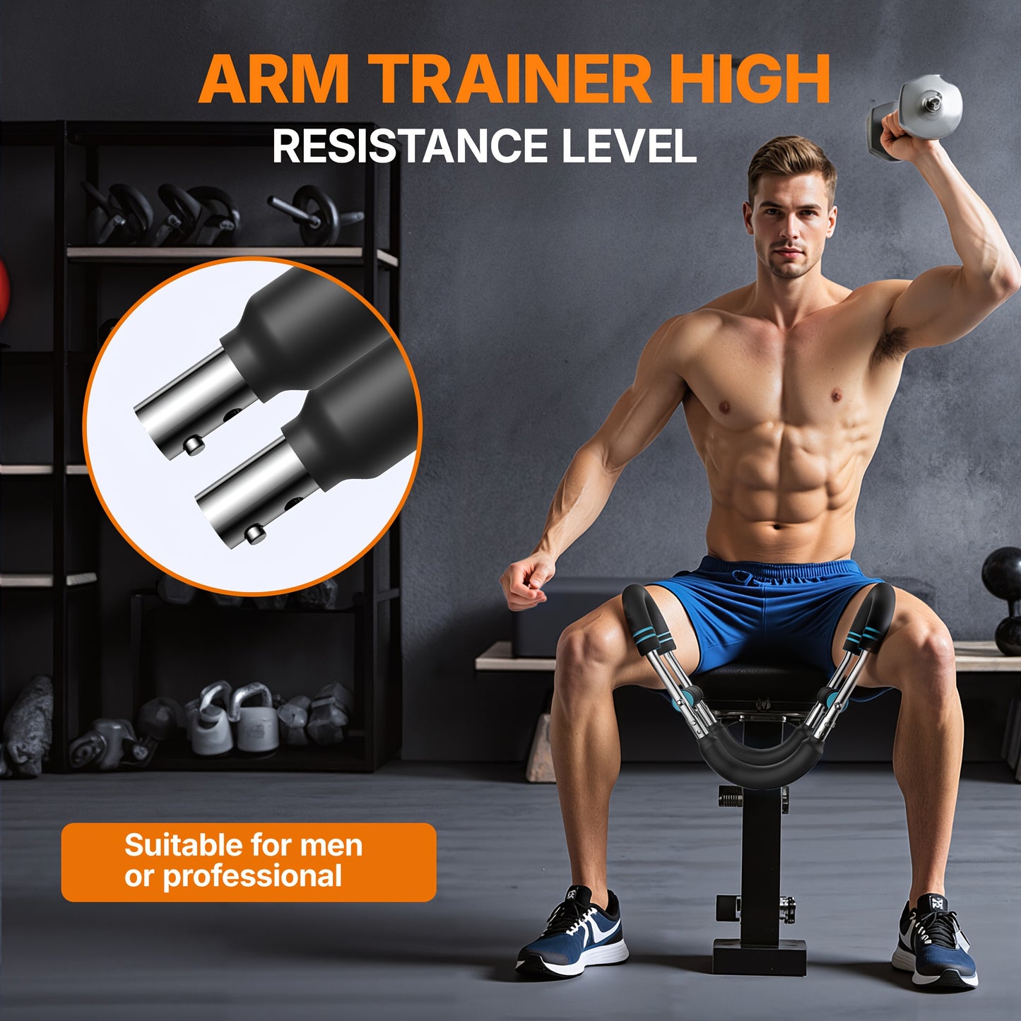 MERACH Adjustable Arm and Chest Muscle Trainer Arm Strength Training Bar Versatile Exercise Equipment for All Levels Men's Fitness Equipment for Effective Strength Training Gym Accessories