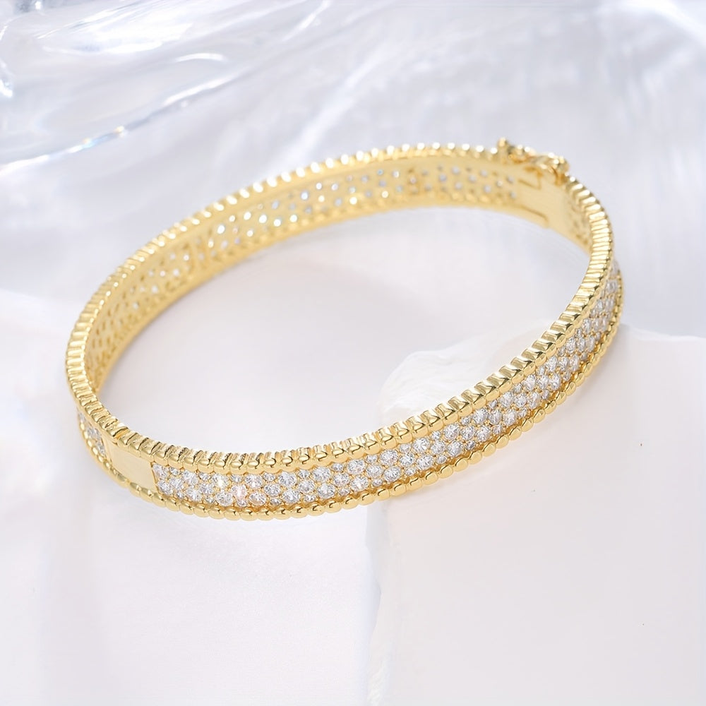 1pc S925 Silver Material Inlaid Moissanite Bracelet, High-end Luxury Style Suitable for Wearing All Seasons And Giving Gifts. Anniversary Gift, Wedding Gift, Mother's Day Gift, Valentine's Day Gift