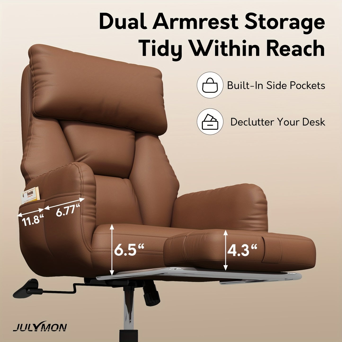 Ergonomic Big & Tall Executive Office Chair with Foot Rest - Wide Seat PU Swivel Chair, Adjustable Height Headrest & Armrests, / - Compatible for Office, Gaming Desk Chair