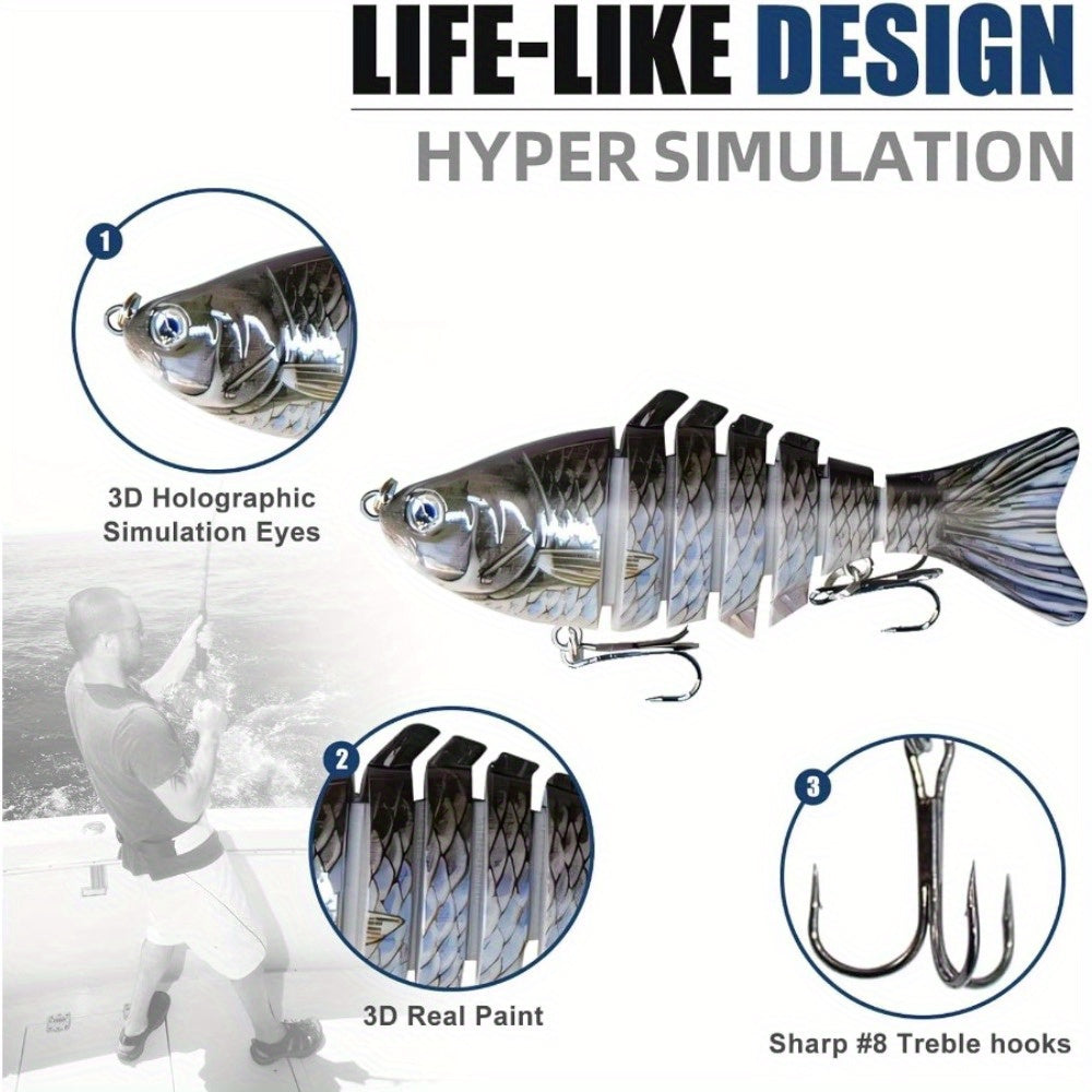 6pcs Realistic Simulated Fishing Bait, Real Swimming Bait, Multi Joint Swimming Bait, Suitable For Both Freshwater And Saltwater, Top Water Fishing Lures, Fishing Lures Kit, Perfect Gift For Anglers