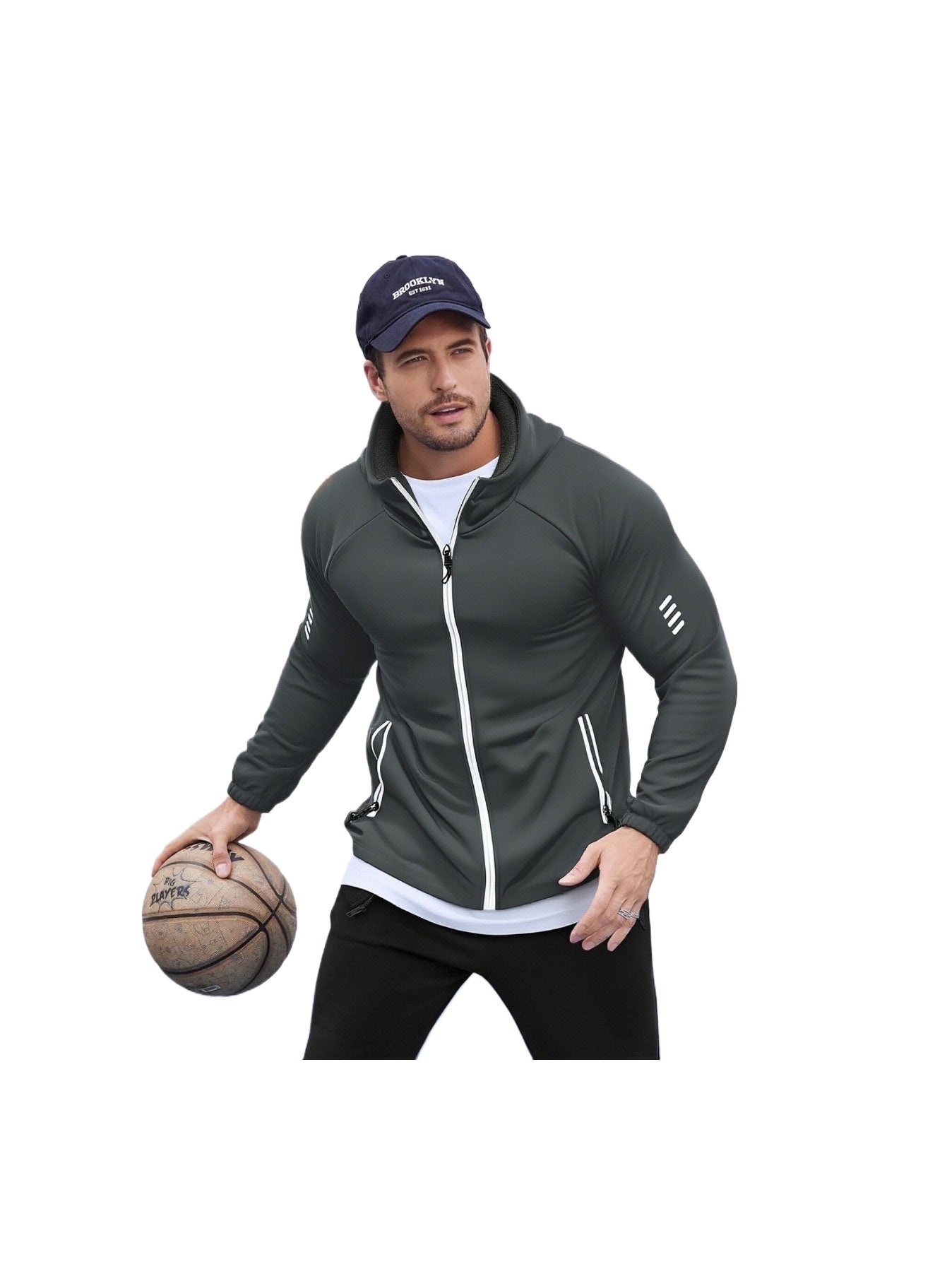 Men'S WindBreak Lightweight Athletic Gym Hooded Jacket - Full-Zip Workout Running Windbreaker with Pockets, Breathable, Full-Zip Closure & Hooded Design for Gym, Training, Outdoor Sports - Moisture-Wicking, Windproof, Casual