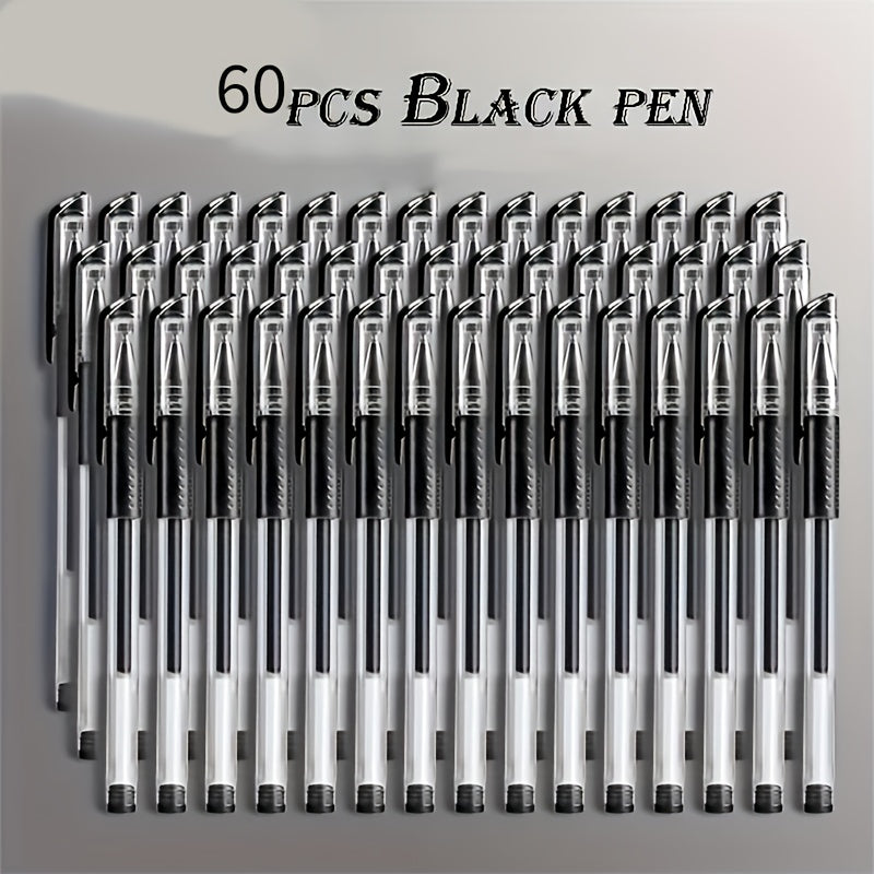 Set of 60 Transparent Ballpoint Pens with a Large Capacity, Designed for Smooth Writing. Ideal for Schools, Offices, Business Use, And Exams! Excellent Gifts for Back-To-School And Holiday Occasions (Available in Black, Red,