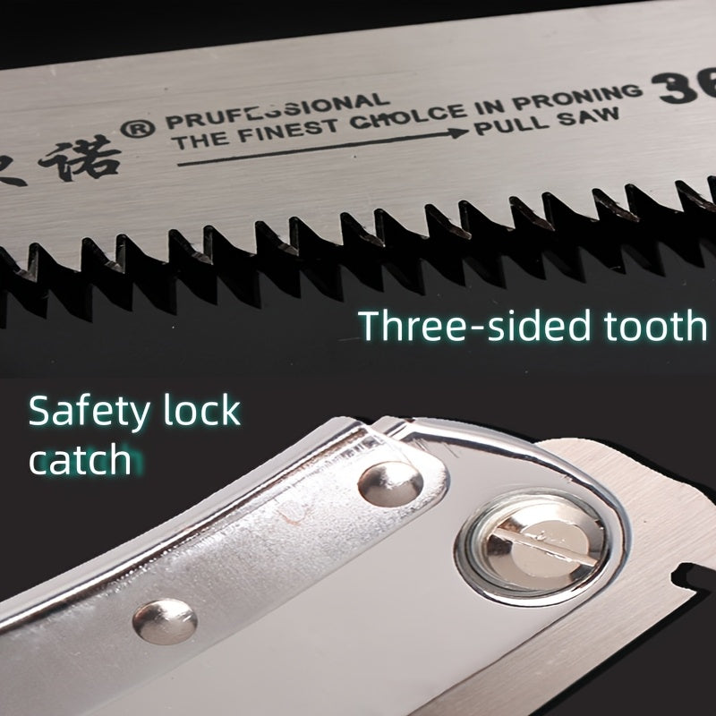 Professional Extended Folding Hand Saw - High-Speed Alloy Steel Blade, Labor-Saving Ergonomic Handle, Portable Folding Design for Tree Pruning, Woodworking & Outdoor Logging - Durable Metal Construction, Hand Saws for Tree Tr