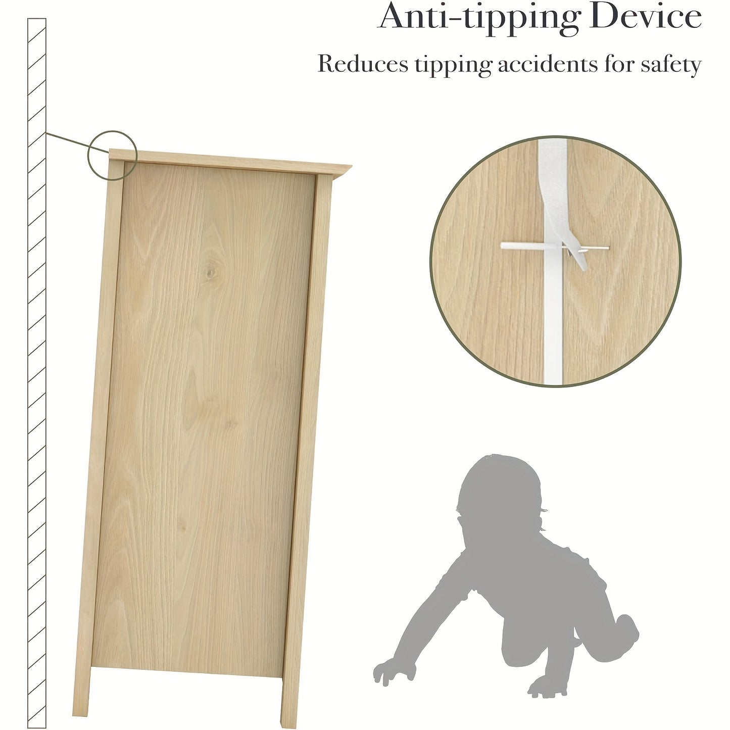 34" Tall Cabinet With 3 Drawers Set Of 2, Mid Century Modern Wooden Dressers Chest Of Drawers With Handles, Waveform Nightstand Dresser, Storage Organizer For Bedroom, Hallway, Living Room, Wood