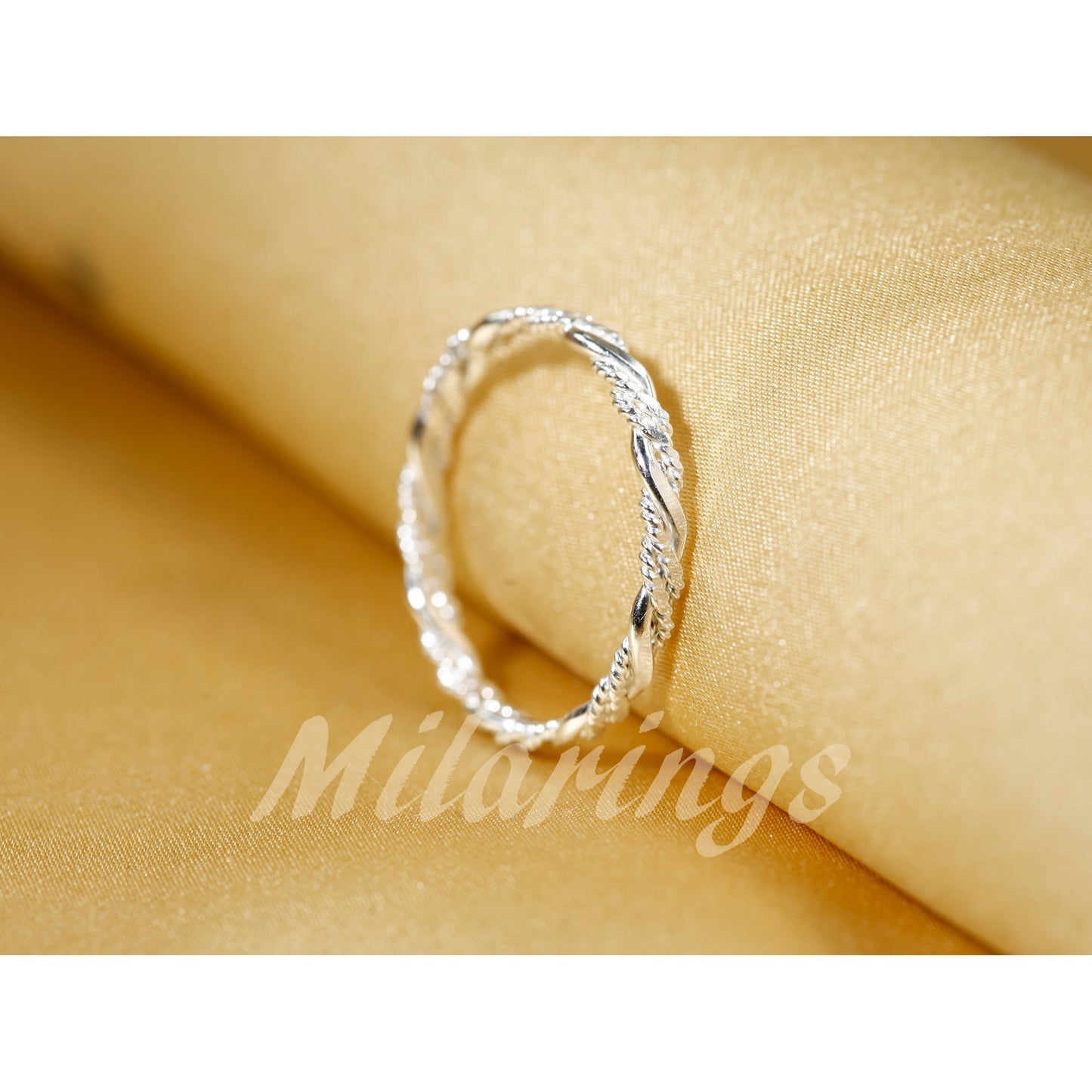 MILARINGS-Twist6- Handmade 925 Sterling Unique Twist Style Texture Ring 2.3mm Width, Handmade 925 Sterling Silver Stackable Ring, Can be Worn Everyday Without Taking Off, Available in U.S. Standard Sizes.