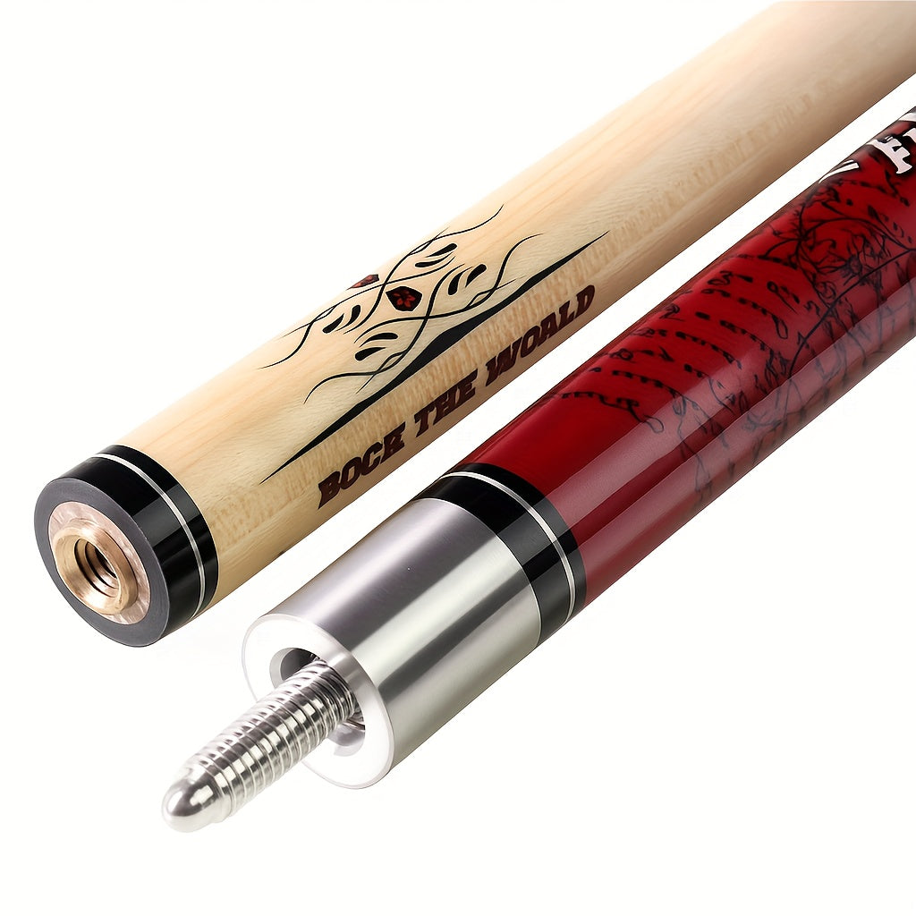 Professional Pool Cue Stick - Heavyweight Maple Billiard Cue with Red & Black Gothic design, Non-Slip Grip, for Pool, Snooker, Training - Ideal Gift for Billiards Players (Birthday, Christmas) - Durable Maple Wood Constructio