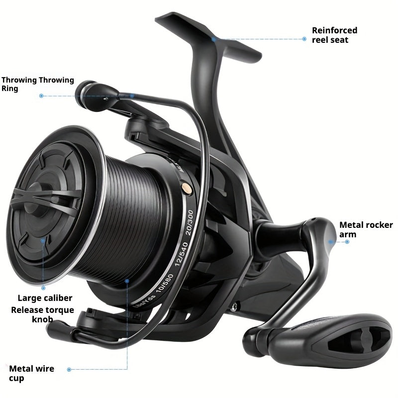 Heavy Duty Spinning Fishing Reel 12000/14000 - Saltwater Surf Rod Compatible with 6+1BB Bearing System, 55 Lb Drag & 4.8:1 Gear Ratio, Stainless for Jumbo Saltwater Fish () - Suitable for inshore, offshore, monster fish