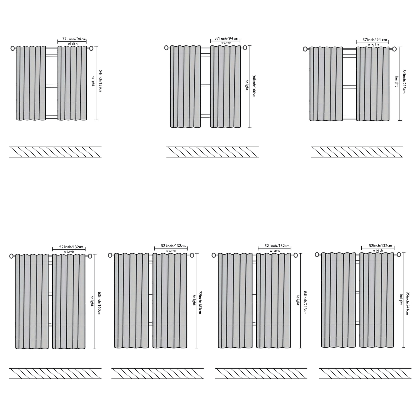 4 Panels Rod Pocket Blackout Curtains | 100% Light Blocking, Thermal and Protection, Privacy-Enhancing for All Rooms, Polyester, Modern Style