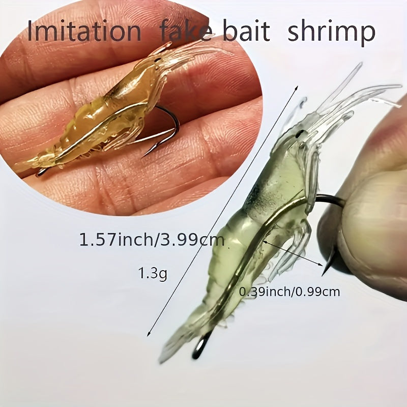 40pcs Glowing Shrimp Bait Set - Freshwater & Saltwater Soft Shrimp with Sharp Hooks & Beads for Trout, Bass, Salmon - Ideal for Christmas, Father'S Day, Mother'S Day Fishing, Fishing Bait|Glowing Shrimp|Sharp Hooks, Shrimp Fi