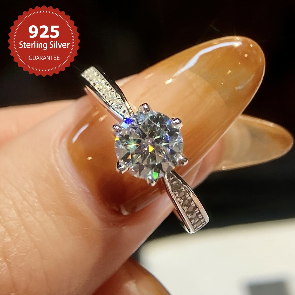 Weight: 5 yards 2. 1g, 6 yards 2. 25g, 7 yards 2. 27g, 8 yards 2. 3g, 9 yards 2. 4g, 10 yards 2. 5g, 11 yards 2. 52g; Moissanite: 1ct*1pc 1CT Moissanite Engagement Ring Women'S Wedding Ring 925 Sterling Silvery Low Allergy Sp