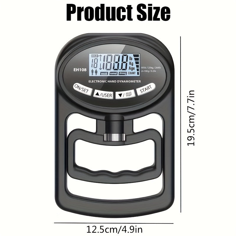 Great Christmas Gifts-DRASPOTEE 1pc Electronic Hand Grip Strength Trainer, For Hand Exercise, Strength Training, 264Lbs/120Kg