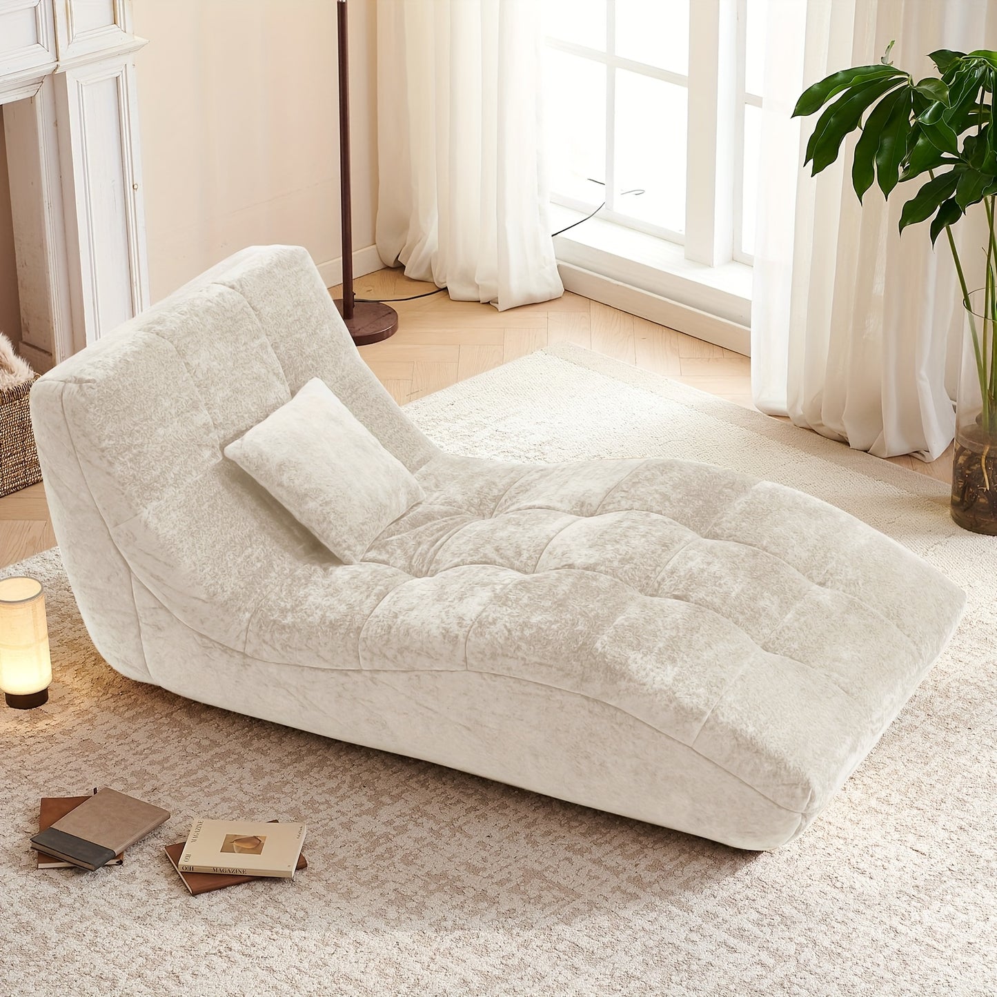 Single Sofa Seat, Yoga Sofa, Leisure Sofa, Armless Platform Sofa, Simple Lazy Sofa, Floor Standing Sofa Seat, Indoor Reading And Leisure Integrated Compression Sponge Sofa, No Assembly Required, Suitable For Living Rooms, Bed