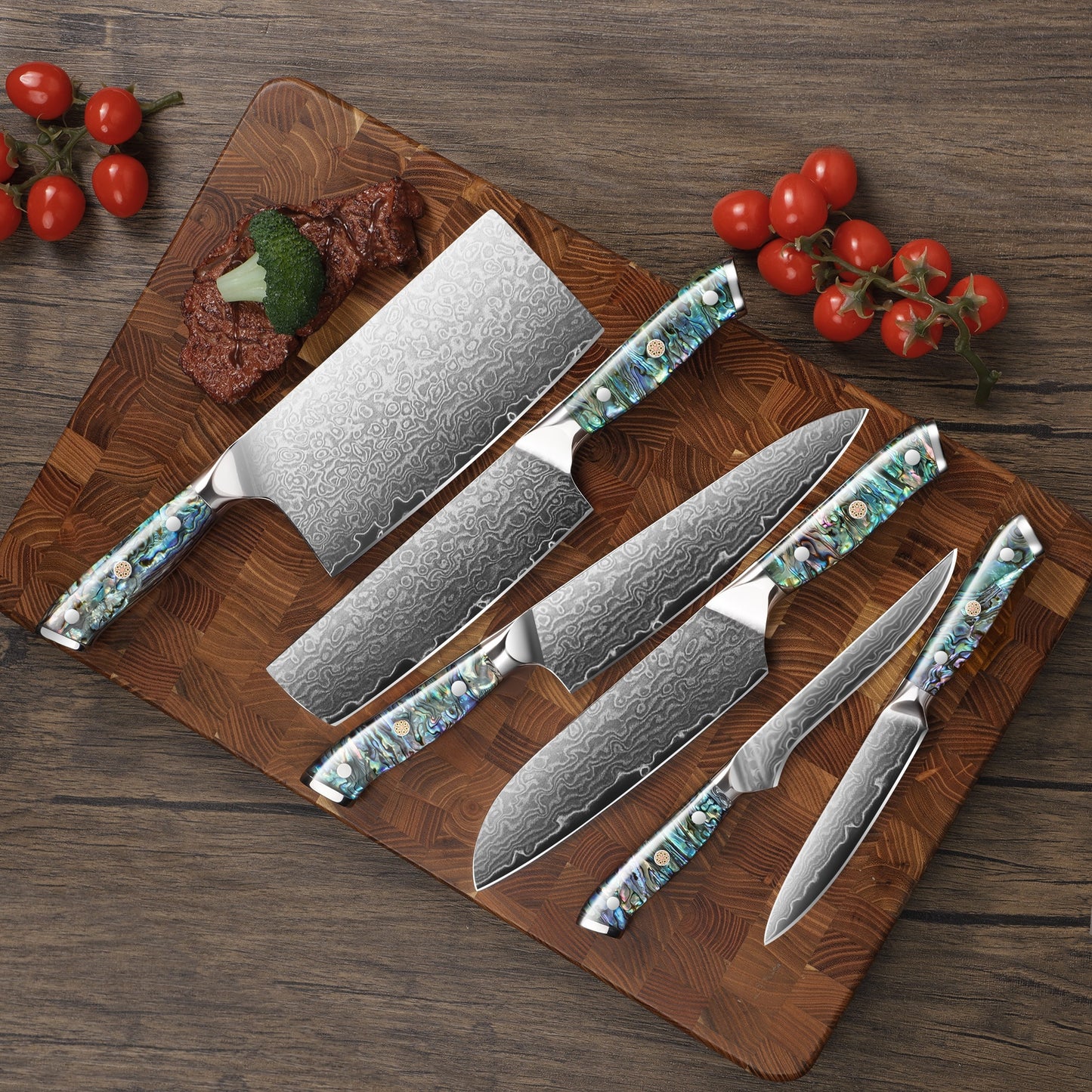 3/ 4/ 8/ 10/ 14pcs Knife Set, Professional Kitchen Knife Set Ultra Sharp German High Carbon Stainless Steel Chef Knife Set for Kitchen Japanese Cooking Knife, Portable Outdoor Picnic Kitchen Knife Set