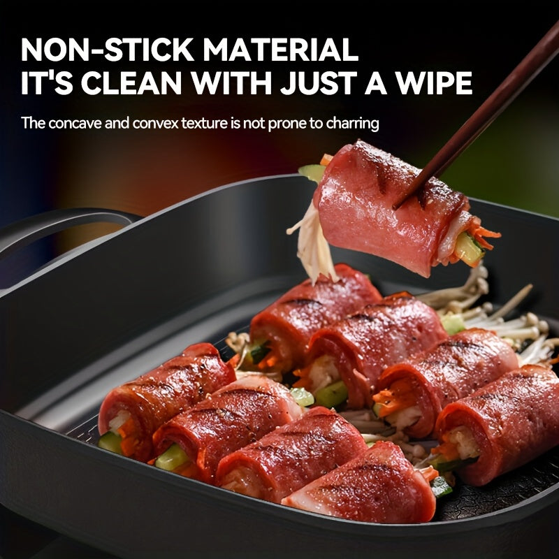 Electric Frying Pan with Lid, Electric Hot Pot, Multi-functional Pot, Non-stick Electric Frying Pan for Stir-frying, Steak, Electric Cooking Pot with Constant Temperature Control, Suitable for Frying And Baking, Steak Frying,