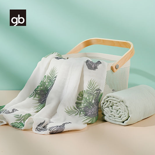 gb 2pcs Baby Gauze Blanket - 4-Layer Bamboo Cotton | 110x110cm/43.3*43.3in | Ultra-Soft, Breathable & Absorbent | Multi-Use for Swaddling, Nursing, Play & Travel | Bright Color Options