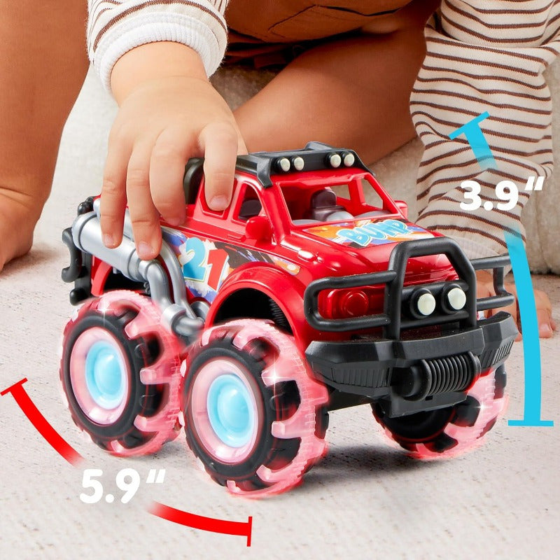 3 Pack Monster Truck Toy for Kids, Monster Toy Truck with Flashing LED Wheels -Friction-Powered- Light-Up Cars for Toddlers -Christmas Birthday Gifts for Boys And Girls