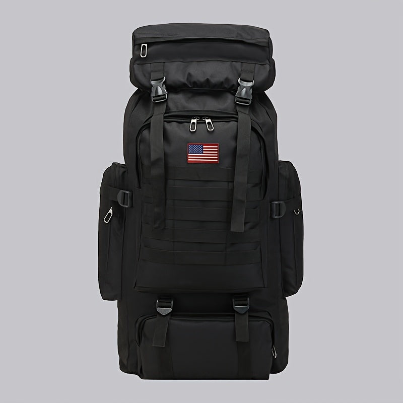 21.13gal Tactical Hiking Backpack Set - Unisex Camo/Black, Durable Oxford Fabric, DIY System & Adjustable Design, 3-day Assault Pack with Large Capacity for Hiking, Camping, Hunting, Travel & Sports, Perfect Halloween/Christm
