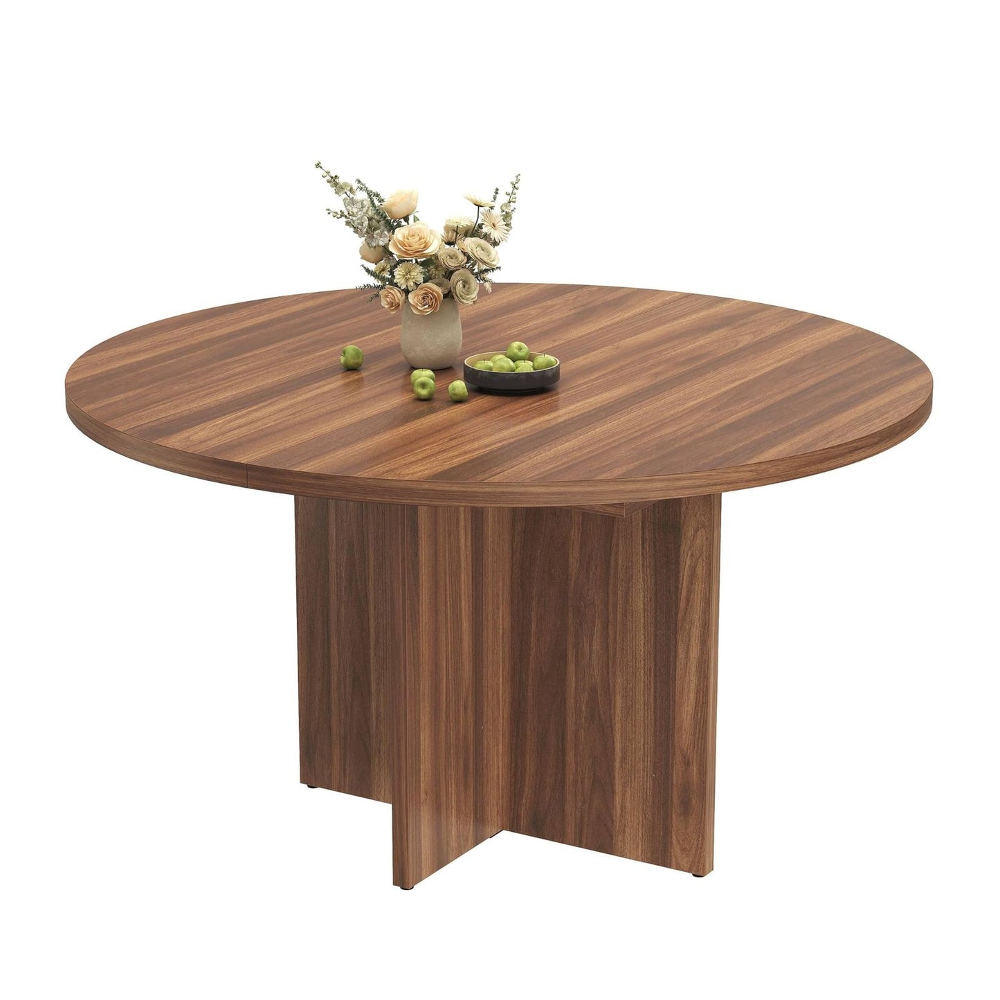 43.3-59 in Extendable Dining Table | Modern Black Round to Oval Design with Removable Leaves, Seats 4-8, Space-Saving for Kitchen and Living Room, Hardwood, GAOMON