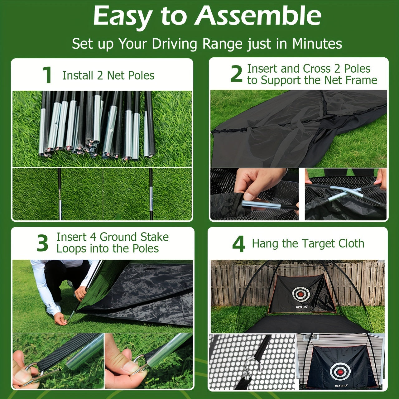 Golf Net with Mat A|B|C, Heavy Duty Golf Hitting Net, 10x7ft Golf Practice Nets for Backyard Driving, Golf Hitting Training Net for Indoor Outdoor Use - Golf Training Equipment, Golf Gifts for Women Men