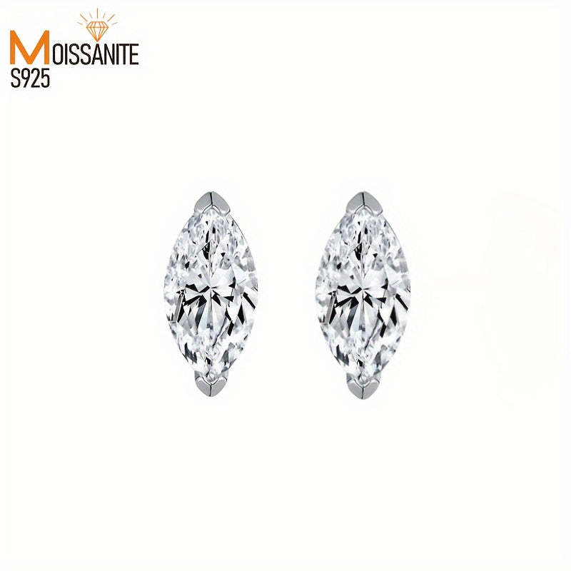 925 Silver Sparkling 1 Carat-2 Carat Moissanite Jewelry Jewelry Girls Women Fashion Earrings Daily Dress Up Gift Anniversary Fashion Party Bachelorette Party Must Have Gift for Family Gift for Friends Christmas Gift