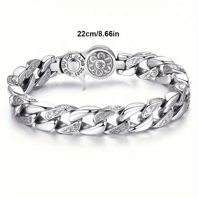 925[Sterling Silver Bracelet] Sterling Silver Men&Apos;S Fashion Bracelet - Perfect for Daily Accessories, Gifts for Family And Friends, for Women