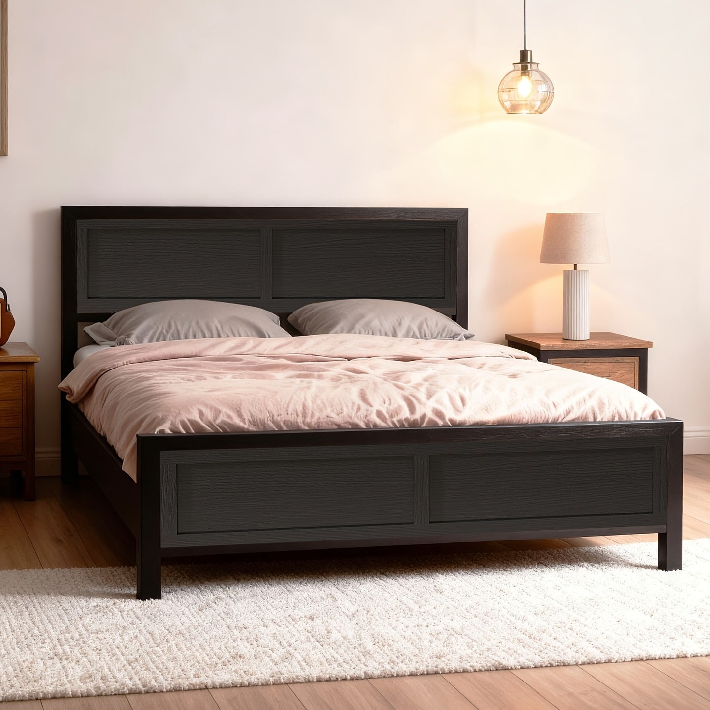 Modern Sturdy Heavy-duty Metal Full/Queen Bed Frame with Headboard and Footboard | 10in Under-bed Storage, Non-slip Recessed Design, Concealed Screw Construction, 1000 lbs Weight Capacity, Suitable for Bedrooms and Guest Room