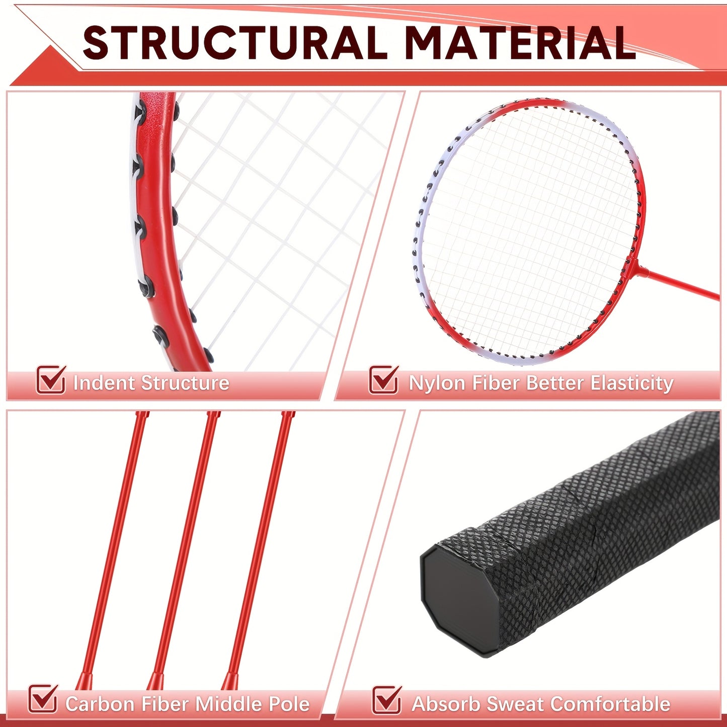 12 Pack Badminton Rackets Set Including Rackets, Nylon Shuttlecocks And Carry Bag for Outdoor Backyard Games Beginners