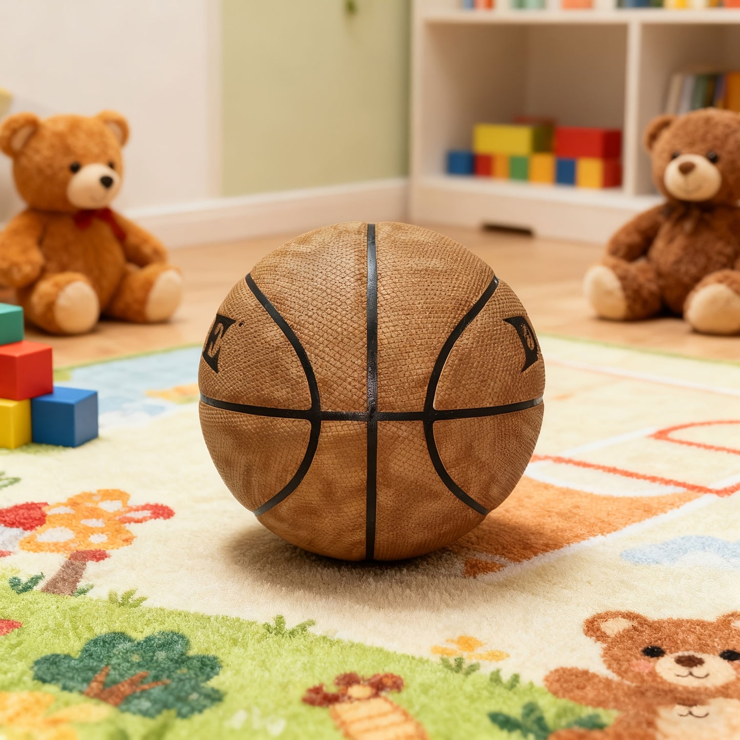 Slam Dunk Series, Brown Basketball, Cross-Textured Surface, Excellent Anti-Slip And Shock-Absorbing Performance, Suitable for Indoor And Outdoor Training And Competition, Premium Sports Equipment, Moisture-Wicking And Sweat-E