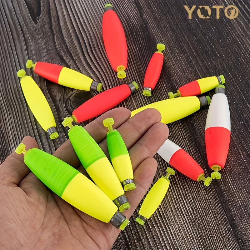 30pcs Premium EVA Fishing Floats - High Sensitivity & Visibility - Column-shaped, Weighted Sea Fishing Gear For Enhanced Performance, Without Battery