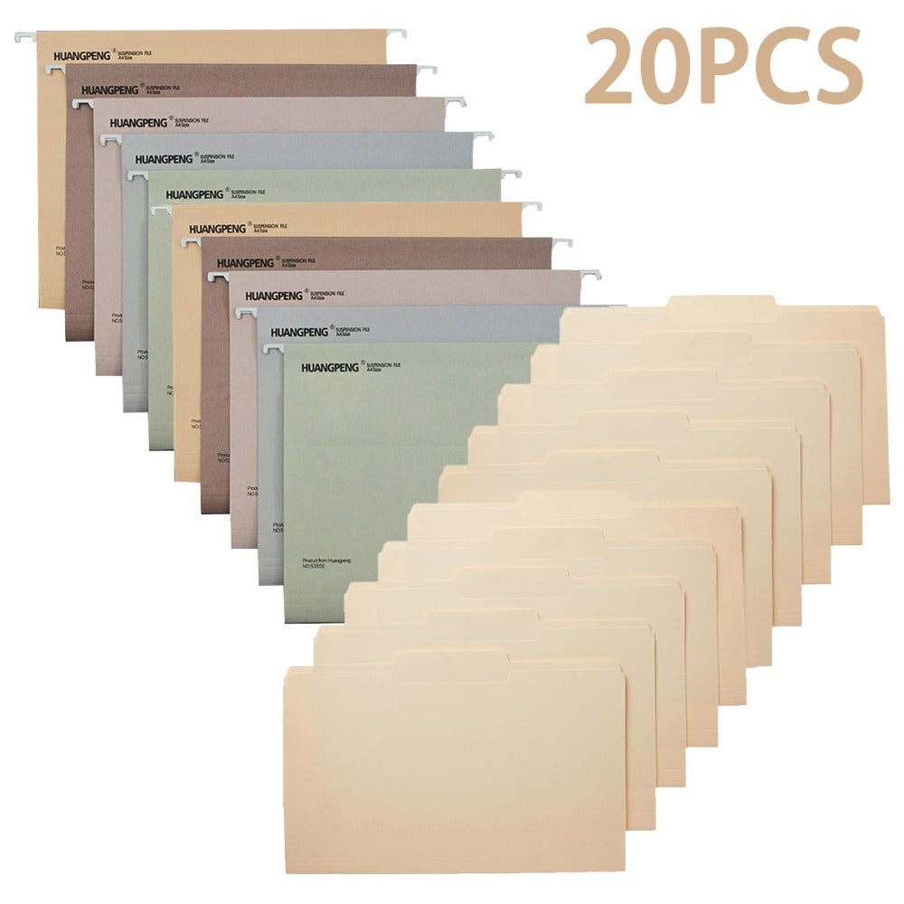 10/20pcs Hanging File Folder Manila Letter-Size Paper Folder Accordion File Folders with Labels, Portable Document Paper Bill Receipt Organizer, Home College School Office Supplies, Letter Size