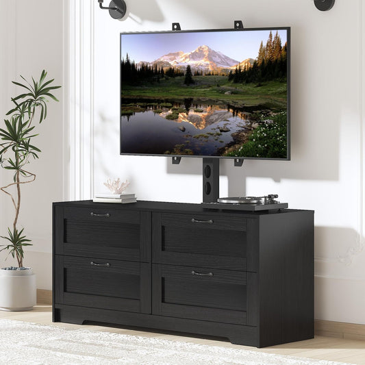 New Upgraded Storage Cabinet Modern 4-Drawer TV Cabinet with Panel Frame Design and Sturdy Support Stand - Stylish and Functional Storage Solution for Home Room Decor Christmas Decorations, Birthday Gifts for Women Men Friend