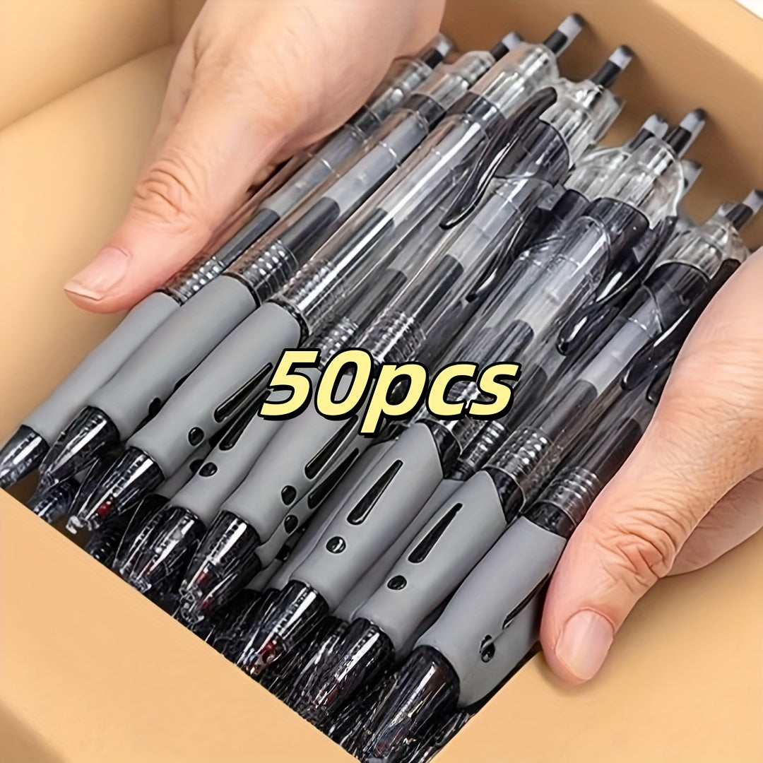 50pcs Retractable Gel Pens, 0.7mm Black, Blue And Red Gel Pens, Retractable Gel Ink Round Ballpoint Pens, 40 Black + 5 Blue + 5 Red Gel Pens, Office, School And Home Writing Office Holiday Gifts