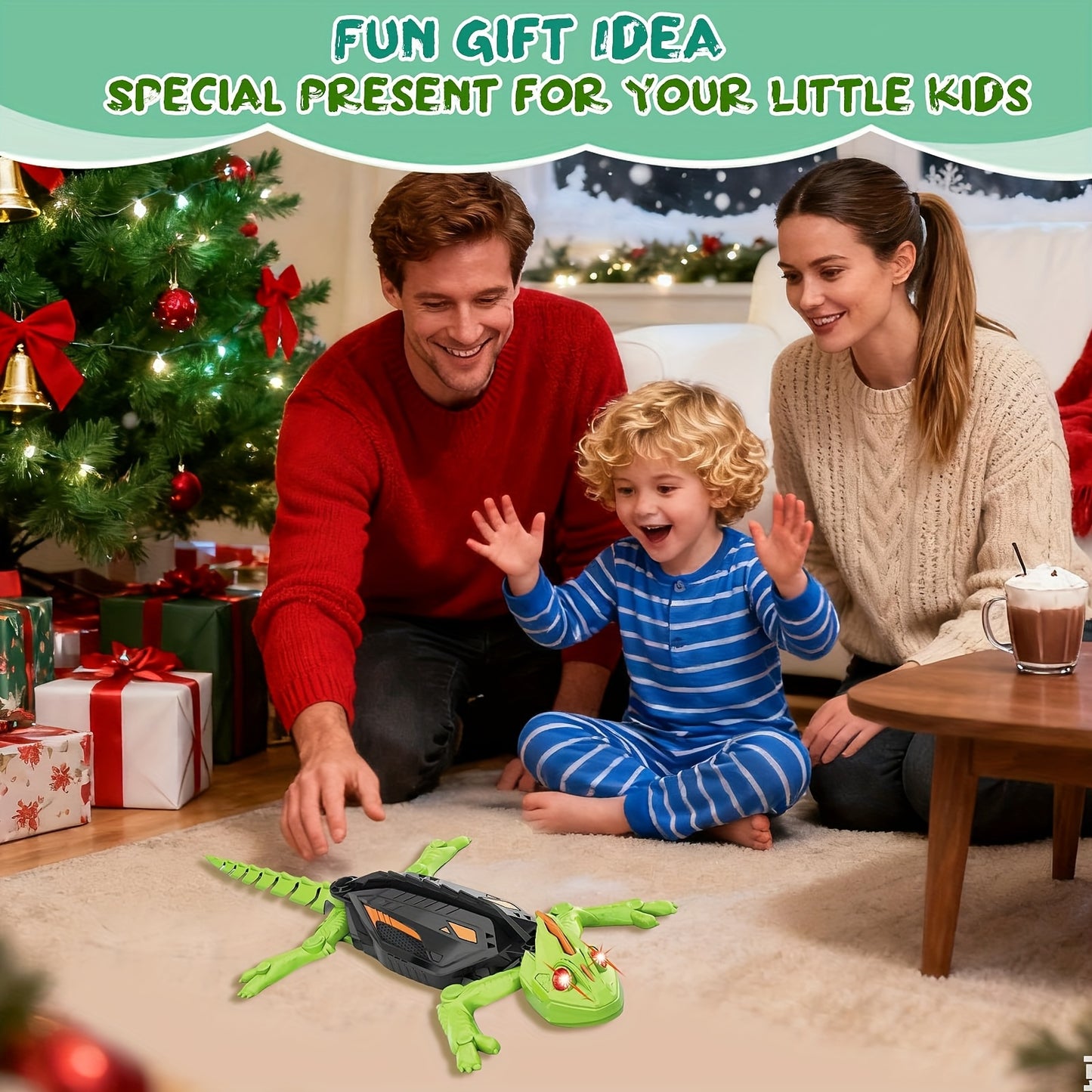 Gecko Remote Control Toy For Boy, Rechargeable Prank Lizard Toy, Wall Climbing Gecko Toy With LED Light, Dual-mode Floor And Wall Climbing Driving, 360° Rotation, Birthday, Halloween, Christmas Gifts