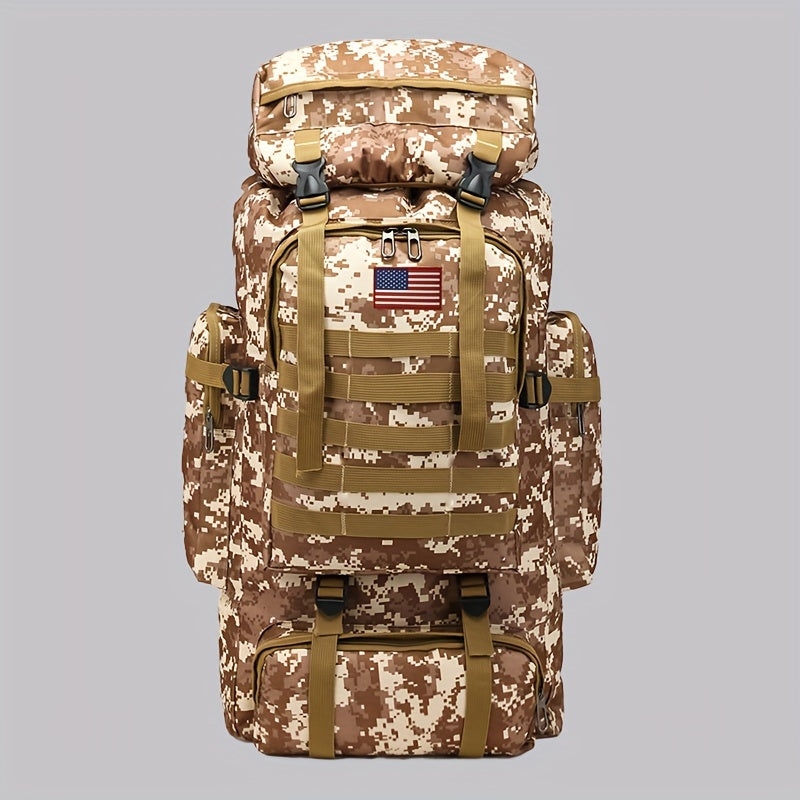 21.13gal Tactical Hiking Backpack Set - Unisex Camo/Black, Durable Oxford Fabric, DIY System & Adjustable Design, 3-day Assault Pack with Large Capacity for Hiking, Camping, Hunting, Travel & Sports, Perfect Halloween/Christm