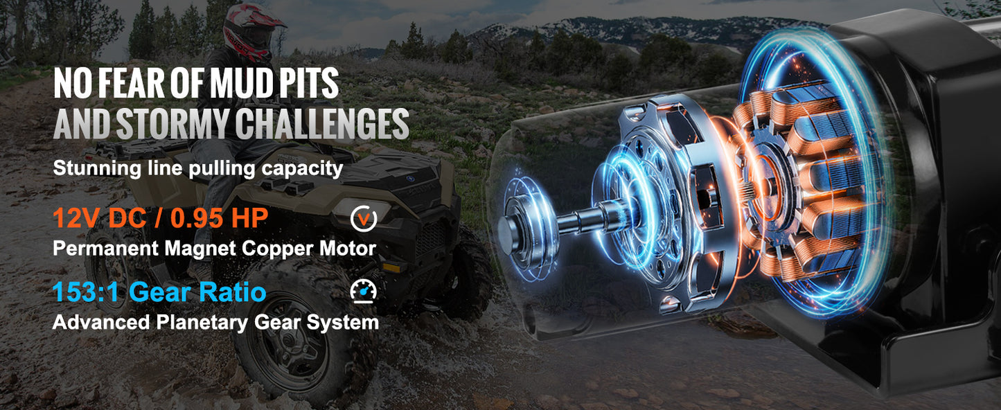 SucceBuy 2000lbs Electric Car Winch ATV/UTV Steel Cable Winch with Wired Remote Control for Towing Off-Road Vehicle Jeep Truck