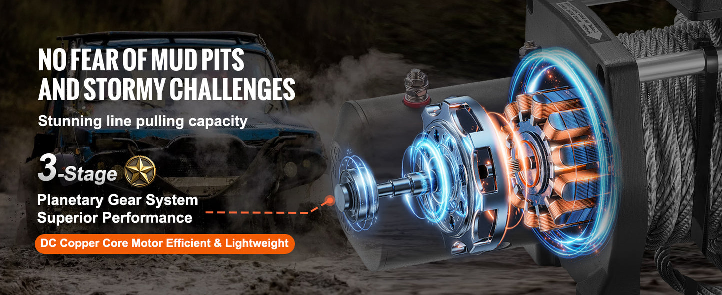 SucceBuy 18000lbs Electric Winch Car Truck Steel Cable Winch with 85ft Wire Rope Wireless Remote Control for Towing Off-Road SUV