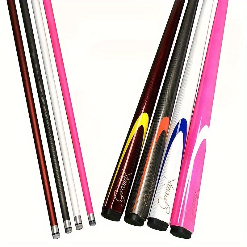 Premium Carbon Fiber Pool Cue - 1/2 Split, Stainless Steel Joint, Versatile for Snooker & Billiards, Black