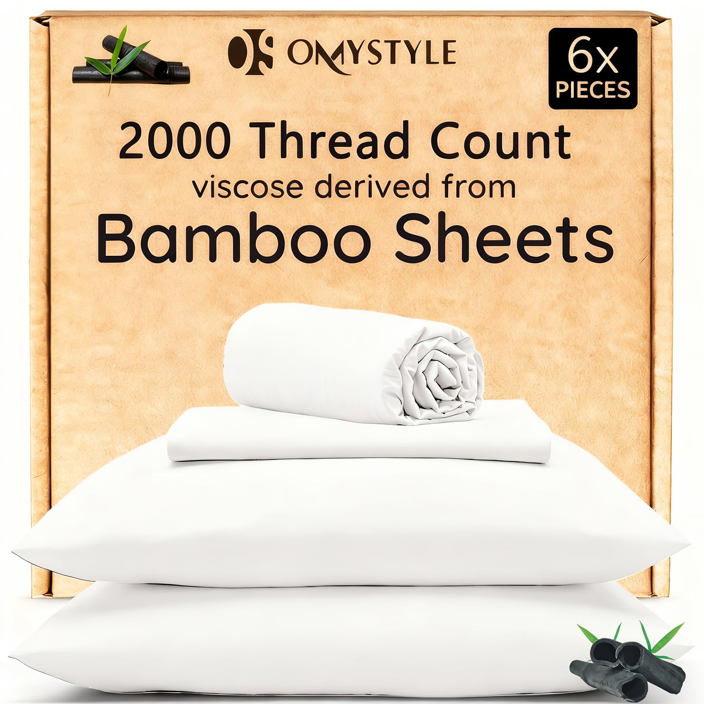 4pcs/6pcs Bamboo Cooling Bedding Set - Breathable And y - Fit for Hot Sleepers And Sweats, Pillowcases, Flat Sheet And Fitted Sheet - A Perfect Gift for Family