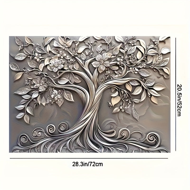 Silvery Plant Stove Cover Protector - Heat-Resistant Kitchen Counter Mat, 28.46x20.59 Inches, Non-Slip Washer/Dryer Pad, Floral Design, Scratch-Resistant & Easy-to-Clean Home Decor, Flat Product, Image for Reference Only