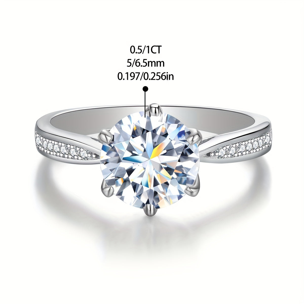 Weight: 5 yards 2. 1g, 6 yards 2. 25g, 7 yards 2. 27g, 8 yards 2. 3g, 9 yards 2. 4g, 10 yards 2. 5g, 11 yards 2. 52g; Moissanite: 1ct*1pc 1CT Moissanite Engagement Ring Women'S Wedding Ring 925 Sterling Silvery Low Allergy Sp