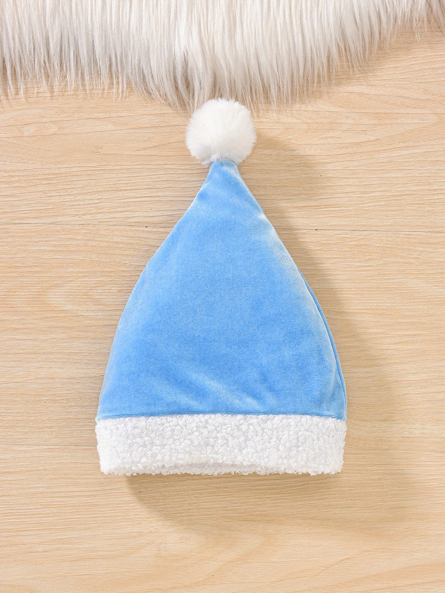 2pcs Set Baby Girls' Plush Patchwork Christmas Romper Dress & Hat Set - Soft Green & White Long Sleeve Jumpsuit with Ruffled Trim, Snap Closure, Cozy Winter Outfit for &, Machine Washable Holiday Outwear (Christmas Party Outf