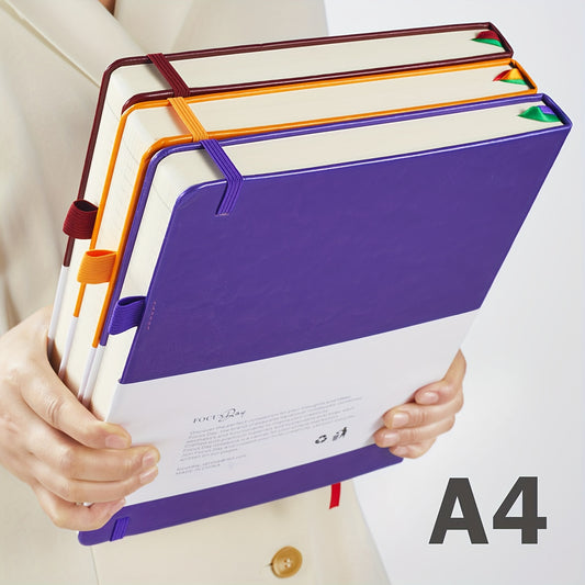 A4 College Ruled Notebook, Hardcover Leather Notebook For School Work, Lined Journal For Women Men, 8.5" X 11" Large Notebook With 320 Pages, Business Notebook, 100GSM Thick Paper, Christmas Gifts