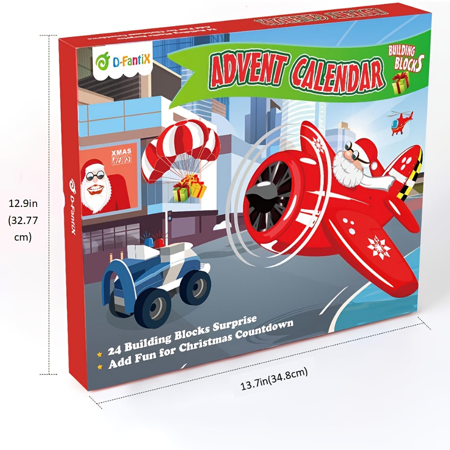 Christmas Advent Calendar 2025, Kids Building Toys Advent Calendar Countdown to Christmas with Vehicles Pull Back Cars Construction Toys 24 Days Count Down Gift for Boys Girls