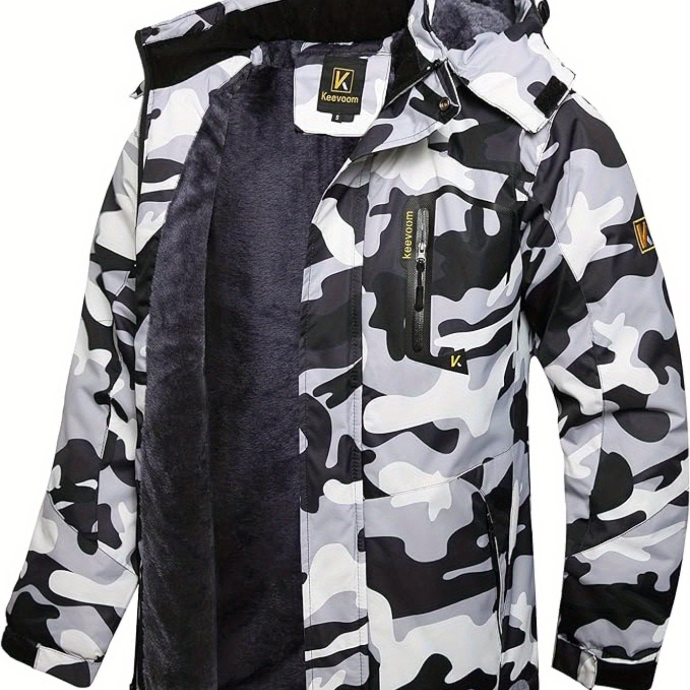 Men's Ski Snow Jacket Warm Winter Snowboard Rain Jacket Hooded Windproof Windbreaker