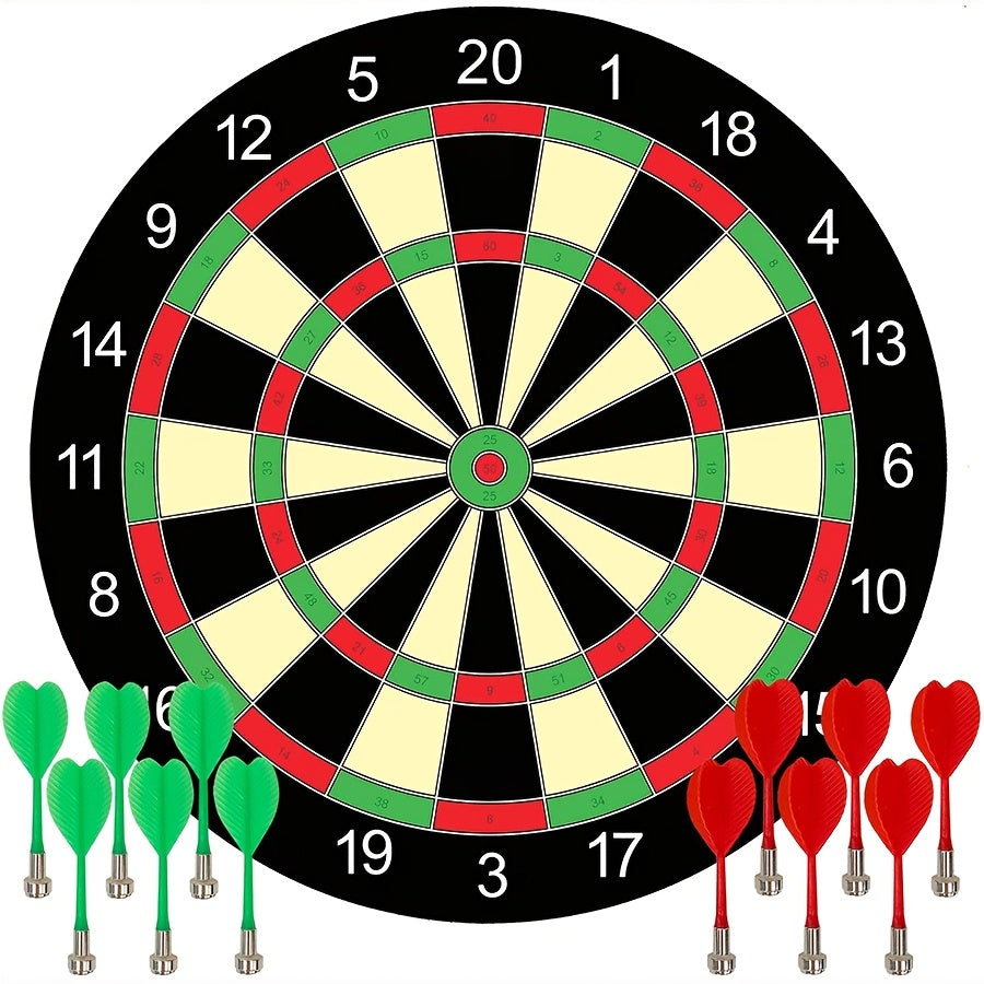 The Darts Board Game Includes 12 Darts, Consisting of 6 Green And 6 Red Ones, Making It an Ideal Gift for Both Indoor And Outdoor Activities. It'S Great for Family And Friends to Enjoy Together And Is a Safe Option for Playin