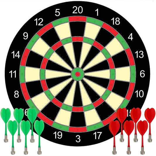 The Darts Board Game Includes 12 Darts, Consisting of 6 Green And 6 Red Ones, Making It an Ideal Gift for Both Indoor And Outdoor Activities. It'S Great for Family And Friends to Enjoy Together And Is a Safe Option for Playin