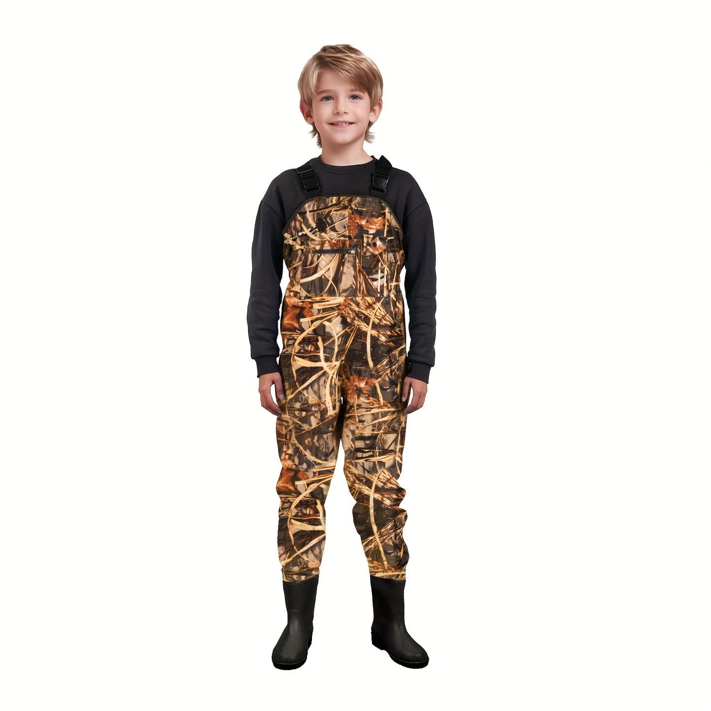 Ghosthorn Youth Chest Waders for Fishing And Hunting - Nylon Waders with Built-In Boots for New Year Presents