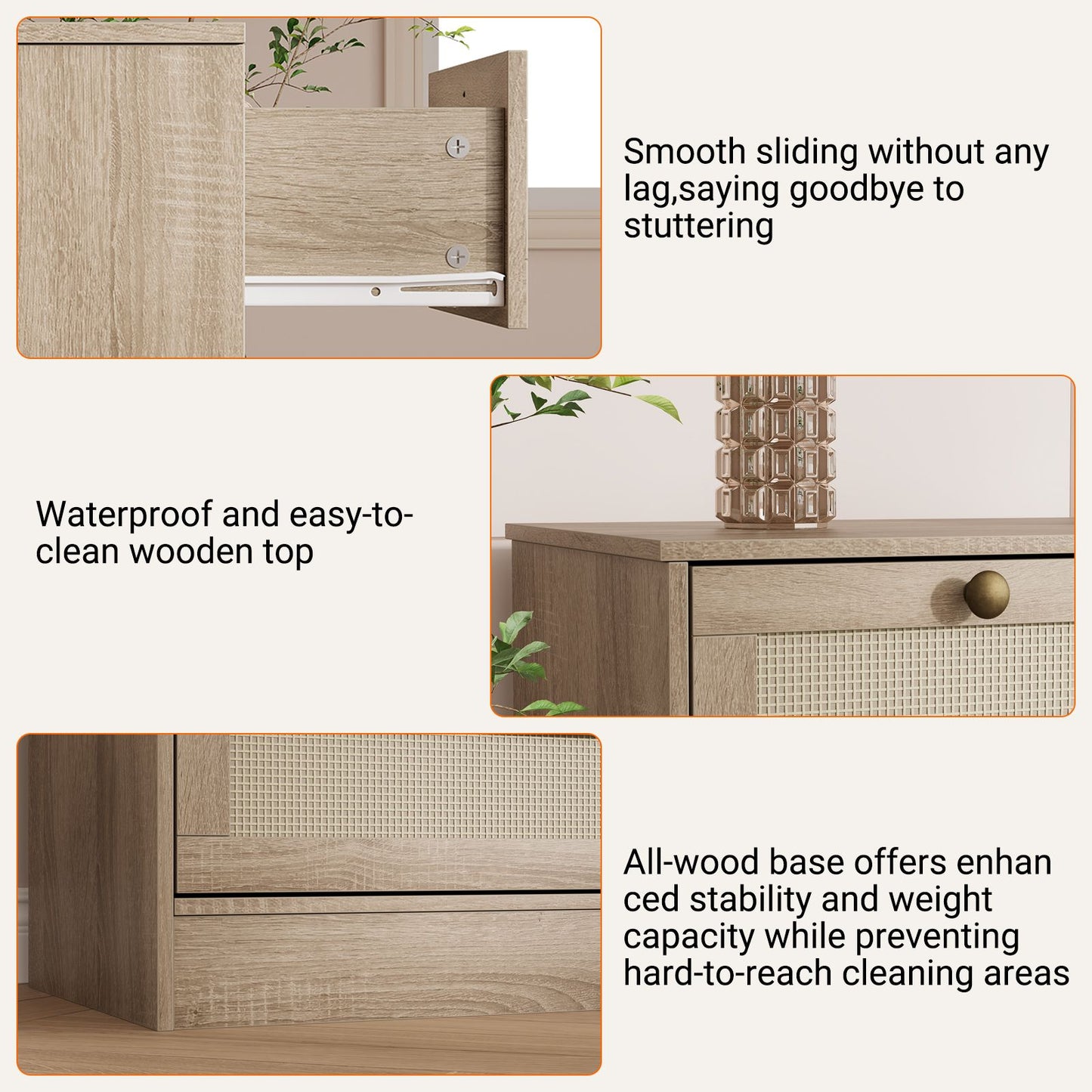12-Drawer Chest of Drawers with Woven Rattan Design | 61.02x15.75x31.5 inch, Stylish and Spacious Hardwood Storage Cabinet for Home Room Decor, Christmas Decorations, Birthday Gifts for Women Men Friends, Contemporary Style b
