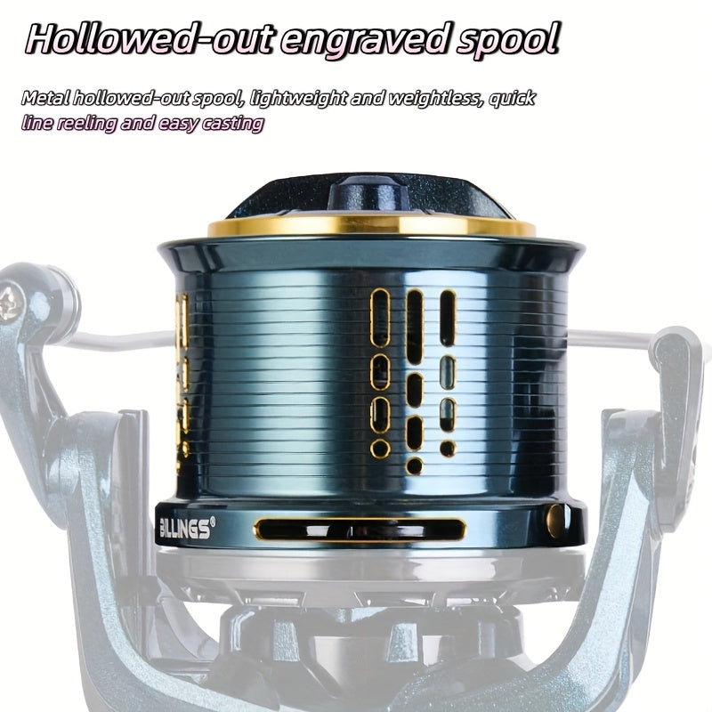 Heavy-Duty Saltwater Spinning Fishing Reel 12000/14000 - 17+1BB & 6+1 Bearing System, 4.8:1 Gear Ratio, 44 Lbs Brake Drag - Casting for Monster Fish Suitable for Sea Fishing, Lake Fishing - Ideal for Anglers ()